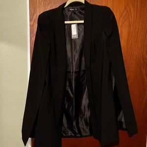 NastyGal Black Cape Blazer